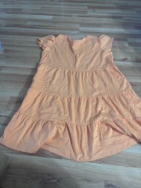 Women’s Tiered Peach Dress - Lightweight Summer Style
